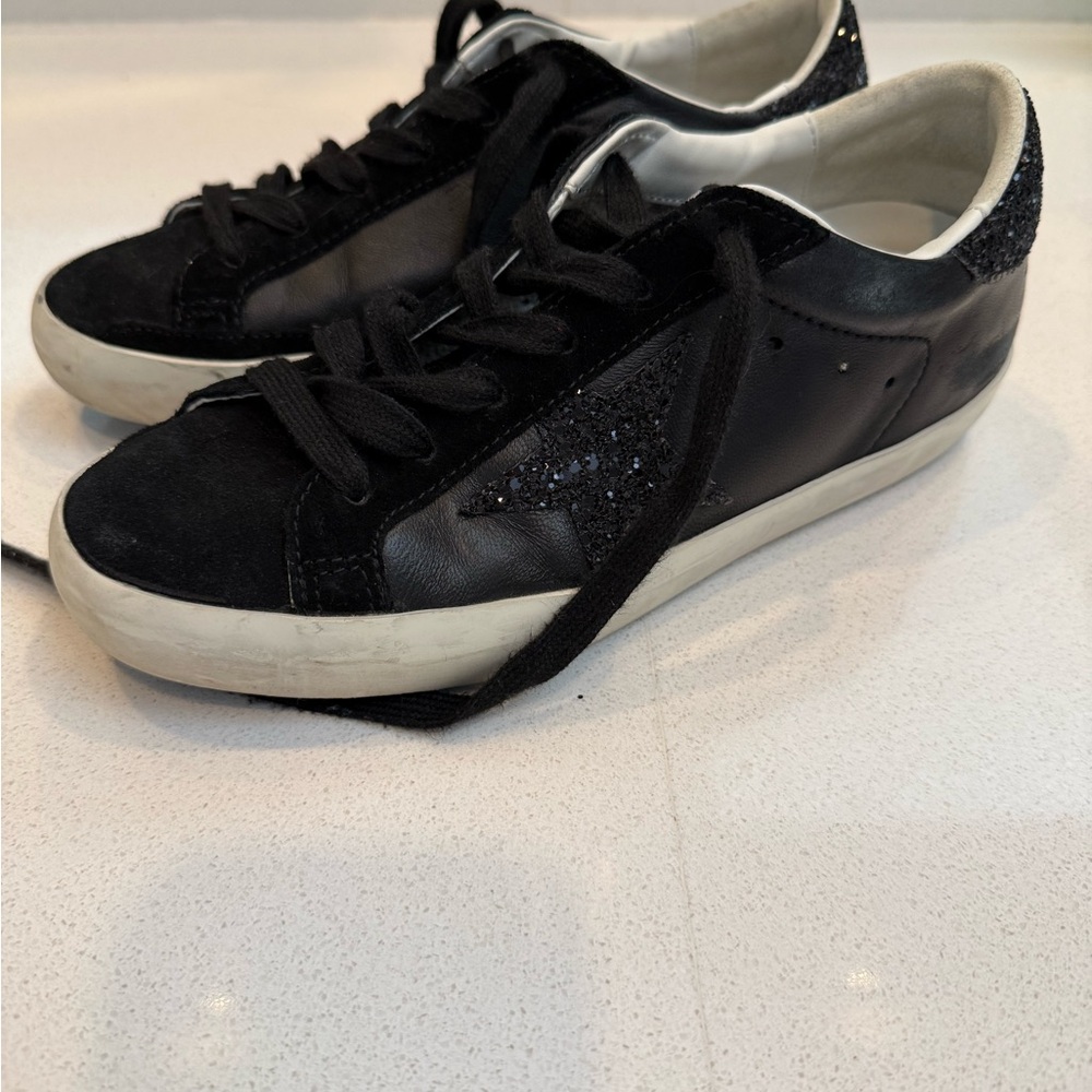 Golden Goose Black and Glitter Superstar Sneakers - Limited Edition - Picture 2 of 8